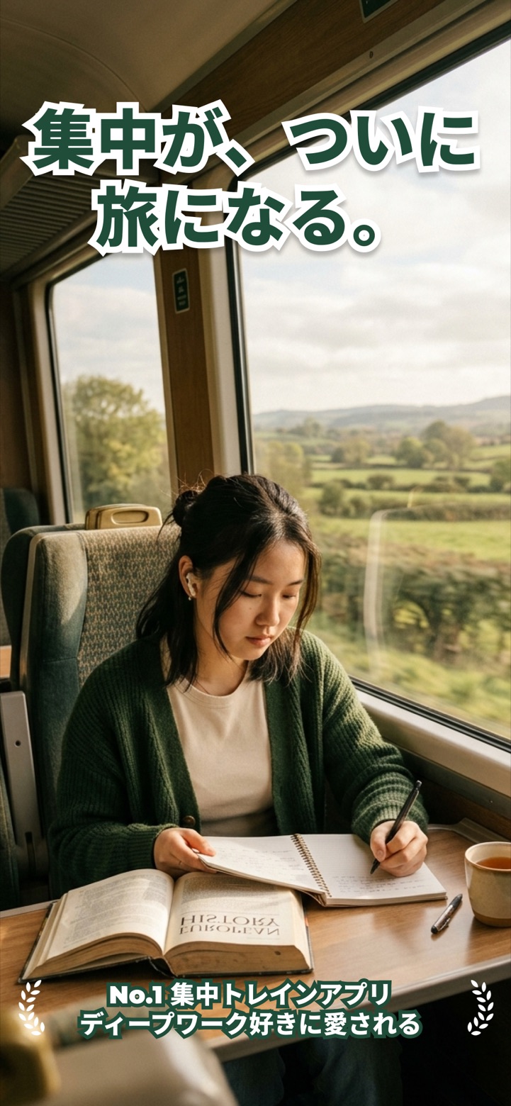 集中トレイン — 集中を一本の鉄道の旅に変えるポモドーロタイマー